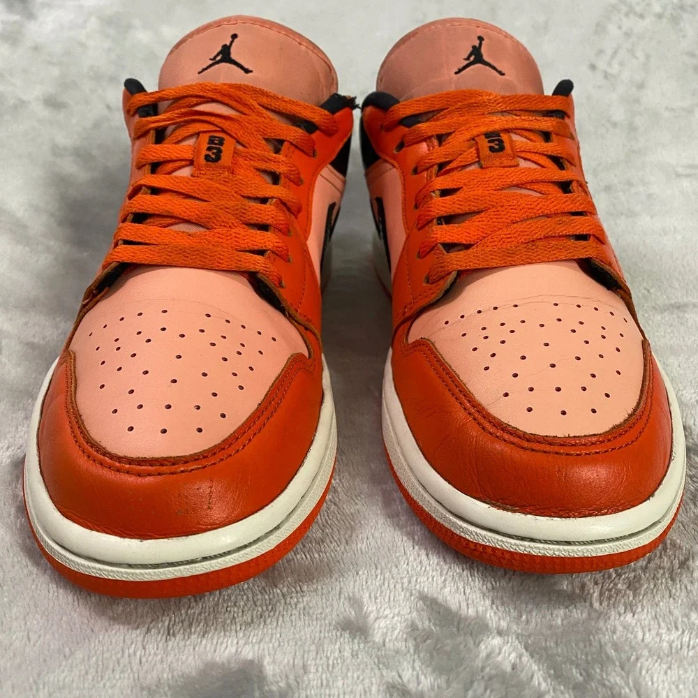 Nike Air Jordan 1 Low Womens 9.5 Crimson Bliss Rush Orange DM3379-600 Sneakers